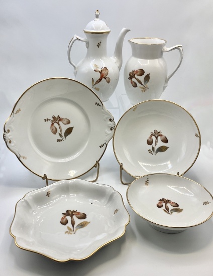 Royal Copenhagen - Brown Iris, Includes: (9½" Coffee Server, Water Pitcher,