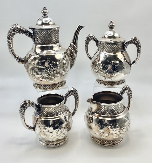 4-piece Silverplated Tea Set - Circa 1900, Rockford Silver Co.