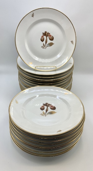 Royal Copenhagen - Brown Iris, Includes: (23 10" Dinner Plates)