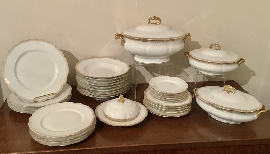33 Pieces Haviland China Etc. - Includes: (9 9" Soup Bowls, Large Tureen W/
