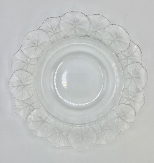 Large Lalique French Bowl - Honfleurs Geranium, 11"