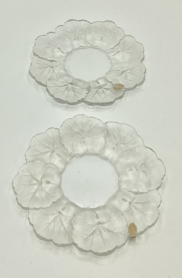 2 Lalique France Plates - Honfleur, 6"