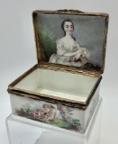 Very Old Berlin Portrait Box W/ Hinged Top - Circa 1780, Portrait By Chodow