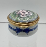 Vintage Staffordshire Enameled Hinged Box - Bilston & Battersea, 1½
