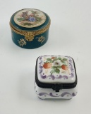 2 Vintage Limoges Hinged Trinket Boxes, 1