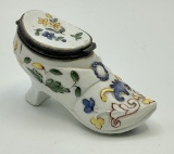 Antique Hinged French Snuff Box - Circa 1800s, Shape Of Shoe, 3½