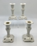 Set Of 4 Nymphenburg Candlesticks - 5½