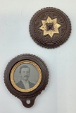 Wonderful Gutta-percha Locket W/ Man's Photo - Screw Off Cover, 2¾