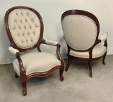 Pair Victorian Walnut Arm Chairs - 25