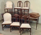 1900s Hepplewhite Style Dining Table W/ 3 18