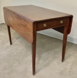 Vintage 1800s Pembroke Style Mahogany Table W/ Drawer - 28