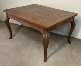 Vintage French Parquetry Dining Table - No Leaves, As Found, 52