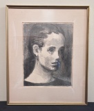 Raphael Soyer Original Lithograph - Head Of A Girl, Signed Lower Right, In