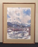 Cecile Johnson Serigraph - Snow Showers, 32/450, In Frame W/ Glass, 32