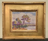 Birger Sandzén (1871-1954) Oil On Board - Pond W/ Cottonwood Tree, 1926, Ar
