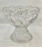 Vintage Late 1800s 2-piece Cut Glass Punch Bowl Set - 13