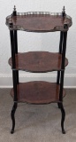Very Nice Small Antique French Etagere W/ Top Gallery Pierced Rail - Great
