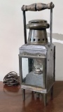 Antique Brass Coach Lantern - Made In England, Electrified, 4½
