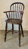 Antique Bow & Spindle Back Youth Chair - Circa 1800s, 32