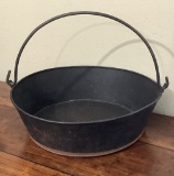 Large Vintage Metal Pan W/ Iron Handle - 21