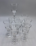 7 Vintage Hawkes Cut Glass Stems - 5½