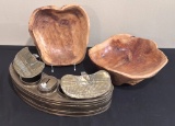 2 Large Treenware Bowls - By Ron & Christine Sisco, 11
