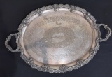 Large Vintage Oval Silverplated Platter - 29