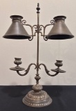 Early French Candelabra W/ Adjustable Arms Cups & Shades - Great Original P