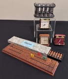 Estate Lot - Includes: Vintage Cribbage Board, Abacus, Change Maker, 3 Vint