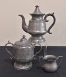 Antique Pewter B. Ward Coffee Server - 9