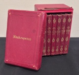 Set Of 6 Shakespeare Leather Bound Books - In Leather Covered Box, By Thoma
