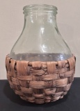 Large Demi Jong Jar Set In Wicker Base - 14½