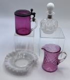4 Pieces Vintage Art Glass - Fenton Etc.