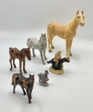 6 Horse Figures - (includes: Germany, England, Etc.), Largest Is 8