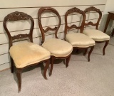 4 Victorian Walnut Side Chairs - Circa 1800s, 34