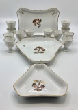 Royal Copenhagen - Brown Iris, Includes: (2 Small Dishes, 12 Egg Cups, Rect