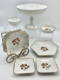 Royal Copenhagen - Brown Iris, Includes: (7 Small Dishes, Tall Compote - 8¼