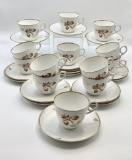 Royal Copenhagen - Brown Iris, Includes: (13 Cups, 16 5¾