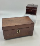 Edwardian Era Wooden Divided Tea Caddy - 6¾