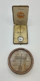 Vintage Sun Watch/Compass;     Old Metal & Tin Advertising Thermometer - Lu