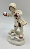 Vintage F. C. Doughty Royal Worcester Figurine - December, 6¼