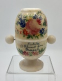 Rare Victorian Painted Alabaster Peep Egg - Scenes Of Iron Bridge Margate E