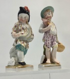 2 Meissen Figurines - Junias & April, Loss On Base, 4¼