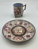 Bronze Austrian Demitasse Cup 7 Saucer - Hallmarked 