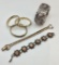 Vintage Whiting & Davis Hinged Bracelet;     5 Vintage Bracelets