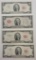 4 $2 Red Seal Notes - 1928D, 1953, 2 1963A