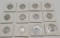 12 Washington Quarters - 2 1935, 1936, 1939, 1940, 3 1941, 1942, 1944, 1945