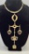 Mid-Century Modern Cleopatra Style Brutalist Gold-Tone Necklace