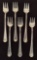 6 Sterling Monogrammed Cocktail Forks - 5½