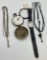 Estate Lot - Includes: Vintage Golfers Pal Wristband, Old Watch As Found, Watch Chains Etc.